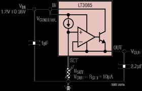 Adjustable 500mA Single Resistor Low Dropout Regulator