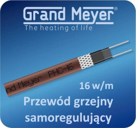 Kabel grzejny samoregulujący ekranowany GRAND MEYER PHC-16, 16W/m /120m rolka /