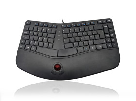 Klawiatura KYB-CONTOUR-TB Kompaktowe przewodowa, kolor: Czarny, USB, QWERTY (Wielka Brytania), Ceratech