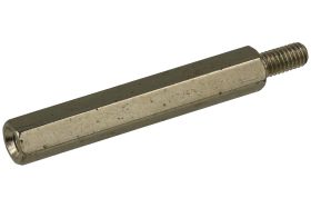 Dystans; DMM3ZW30; M3; zewnętrzny/wewnętrzny; 30mm; 6mm; 7mm; 5mm; tulejka dystansowa gwintowana; sześciokątna; mosiądz niklowan