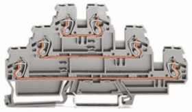Feed-through/feed-through/feed-through terminal block, spring-clamp connection, 0.08-2.5 mm², 3 pole, 24 A, 6 kV, gray, 870-553