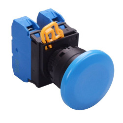 YW1B-M4E20S Blue 22mm Mushroom Momentary Push Button Switch 2NO IP65 IDEC