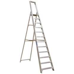 Sealey AXL12 Aluminium Step Ladder 12-Tread Industrial BS 2037/1