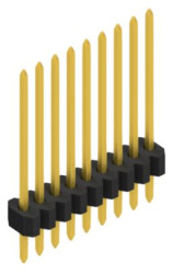 Pin header, 9 pole, pitch 1.27 mm, straight, black, 10060544