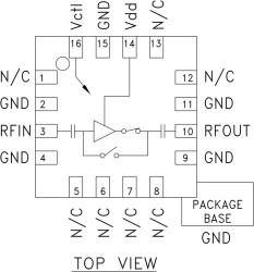 Low Noise Amplifier SMT with Bypass Mode, 3.4 - 3.8 GHz