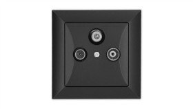 Opal Gniazdo Antenowe Rtv-Sat Satelitarne Końcowe Czarny Mat Gaps Op Cz/Mat