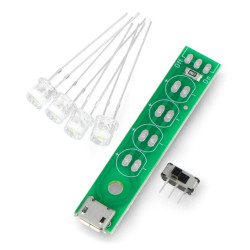Listwa LED 4 x diod USB 5V z włącznikiem - Kitronik 2176