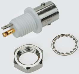 Złącze koncentryczne Montaż na panelu Żeński 50Ω typ złącza Złącze BNC 0 to 4GHz Lutowane