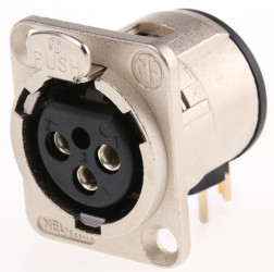 Złącze XLR 3 -pinowe Montaż na płytce drukowanej Żeński Naturalny