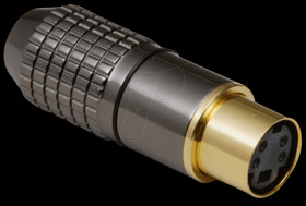 0204118 mini-din jack, 8-pol, metal, gold plated