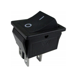 15A 250V DPST On-Off Rocker Switch RS201-6C3B, Black