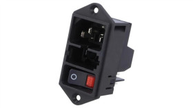 Dd11.0113.1111Złącze Zasilające Ac Gniazdo Męskie 10A 250Vac Iec 60320