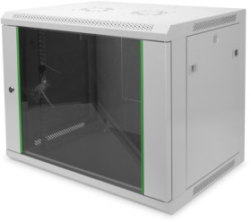 Wall cabinet, 9 U, (H x W x D) 505 x 600 x 450 mm, IP20, sheet steel, light gray, DN-19 09-U-EC