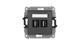Icon Mechanizm Gniazda Podwójnego 2Xusb A-A 2.0 Grafitowy Mat 28Igusb-2