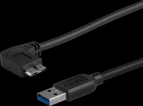 USB3AU1MLS USB 3.0 Cable, A Male to Micro B Male, 1 m, angled
