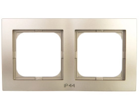 AS Ramka podwójna do łączników IP44 satyna light RH-2G/45
