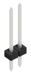 Pin header, 2 pole, pitch 2 mm, straight, black, 10127521