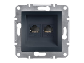 ASFORA Gniazdo komputerowe podwójne 2xRJ45 kat.5e antracyt EPH4400171 SCHNEIDER ELECTRIC