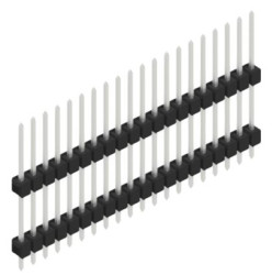 Pin header, 20 pole, pitch 2.54 mm, straight, black, 10051182