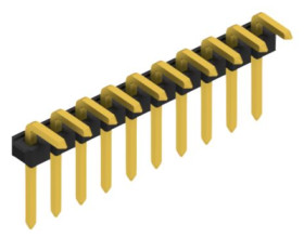 Pin header, 10 pole, pitch 2.54 mm, angled, black, 10058866