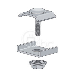 Uchwyt śrubowy do łączenia korytek siatkowych, stal, ocynk galwaniczny, UURZ3