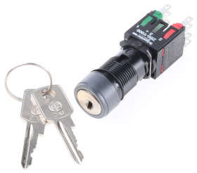 Wyłącznik kluczykowy IP65, 1 NO + 1 NC 2-Way, -25 → +70°C
