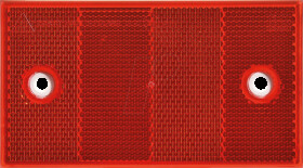 1257003 Trailer - reflector, rectangular, with hole, red