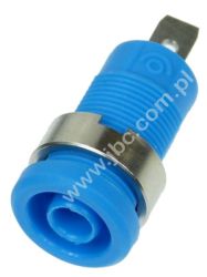 3274-BL Gniazdo bezp. 4mm, konekt.4,8mm, 36A, niebieskie mont. nakręt. M12, 1kV/kat.III, 600V/kat.IV, ELECTRO-PJP