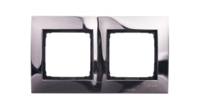 Simon 54 Premium Ramka Podwójna Metalowa Ciemna Stal Dr2/67