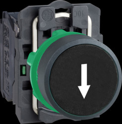 XB5AA3351 Pushbutton, Harmony XB5, plastic, black, 22 mm, momentary, 1 NO