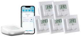 161314A0 + 5X 150628A0 Starter set for smart underfloor heating for 5 rooms