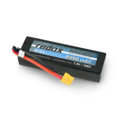 Pakiet Li-Pol Redox Racing 8000mAh 100C 2S 7,4V - Hardcase