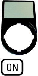 Label holder, with sign, “ON”, 216496