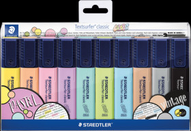 364 CWP10 Highlighter pen, wedge tip, 1 - 5 mm, 10 colours, pastel