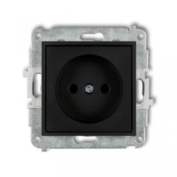 ICON Mechanizm gniazda pojedynczego bez uziemienia 2P (przesłony torów prądowych) czarny mat 12IGP-1p