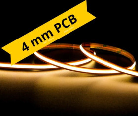 UQS-COB-4W-WW-24V-5m Profesjonalna taśma LED ciepła COB, 24V, 4W/m, 3000K, IP20, 4 mm, miniPCB