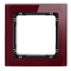 DECO Ramka pojedyncza - efekt szkła (ramka: bordowa spód: czarny) bordowy 14-12-DRS-1