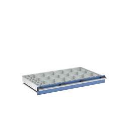 Regał magazynowy głębokość 650mm szerokość 1050mm wysokość 100mm Jasnoszary Polipropylen, Tworzywo sztuczne z