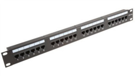 Panel Rj, Cat5e, 24 Portów, Rj45, Utp, 1U, Czarny