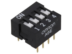 Przełącznik DIP-SWITCH Ilość sekcji 4 ON-OFF 0,025A/24VDC A6E-4101-N