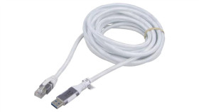 Goobay-74160 Kabel Usb 3.0 Rj45 Wtyk, Usb A Wtyk Niklowany 3M Biały F/Utp