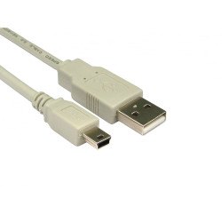 Kabel USB Złącze A USB A Złącze B Mini USB B dł. 1.8m Przewód przedłużający USB USB 2.0 kolor: Beżowy