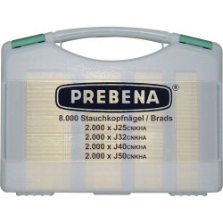 Prebena J-Box Brads Type J 8000 pieces Four Sizes Practical Case