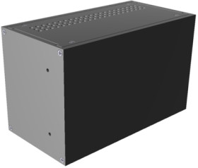 Aluminum enclosure, (L x W x H) 133 x 211 x 108 mm, black (RAL 9005), IP20, RM3U0804VBK