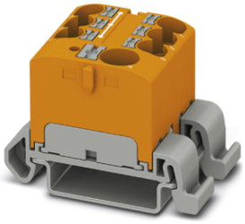 Distribution block, push-in connection, 0.2-6.0 mm², 7 pole, 32 A, 6 kV, orange, 3273742