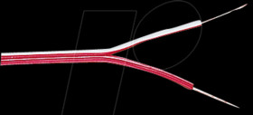 Stranded wire, 2 x 0.14 mm², red/white, 10-m coil