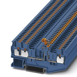 Złączka szynowa z odłącznikiem nożowym Phoenix Contact poziomy: Pojedynczy 26 → 12AWGWciskane PT 2.5-TWIN-MTB BU