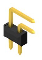 Pin header, 2 pole, pitch 2.54 mm, angled, black, SLK40252G