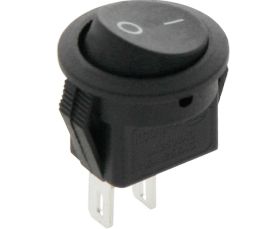 Przełącznik kołyskowy ON-OFF czarny okrągły