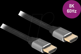 83995 Ultra High Speed HDMI Cable 48 Gbps 8K 60 Hz grey 1 m certified